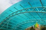 Крыша навеса для бассейна из поликарбоната бирюзового цвета